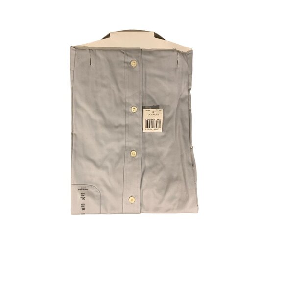 Dockers Mens Button-Down Shirt XL 17/17.5 Light Blue Wrinkle-Free Stain Defender - Picture 6 of 9